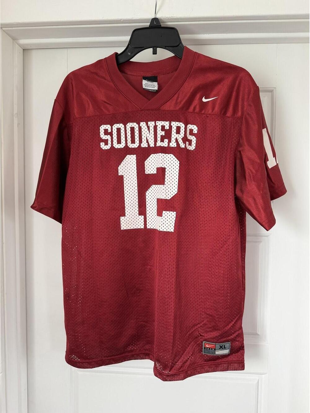 Nike Oklahoma Sooners #12 Football Jersey Youth XL (20) NCAA College Crimson Red